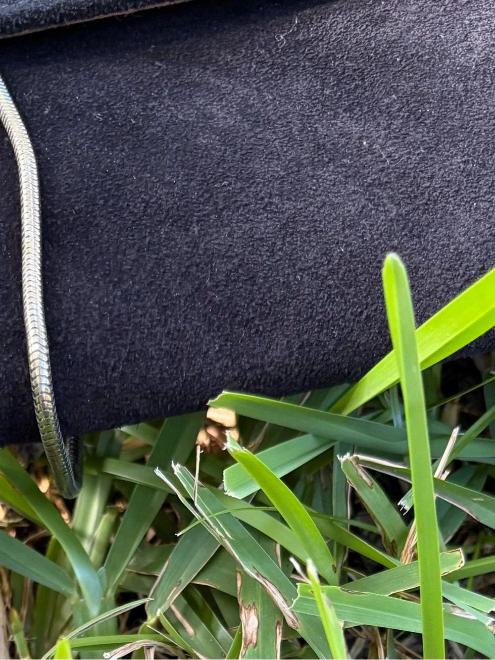 Vintage Black Suede Flap Clutch with Chain Strap